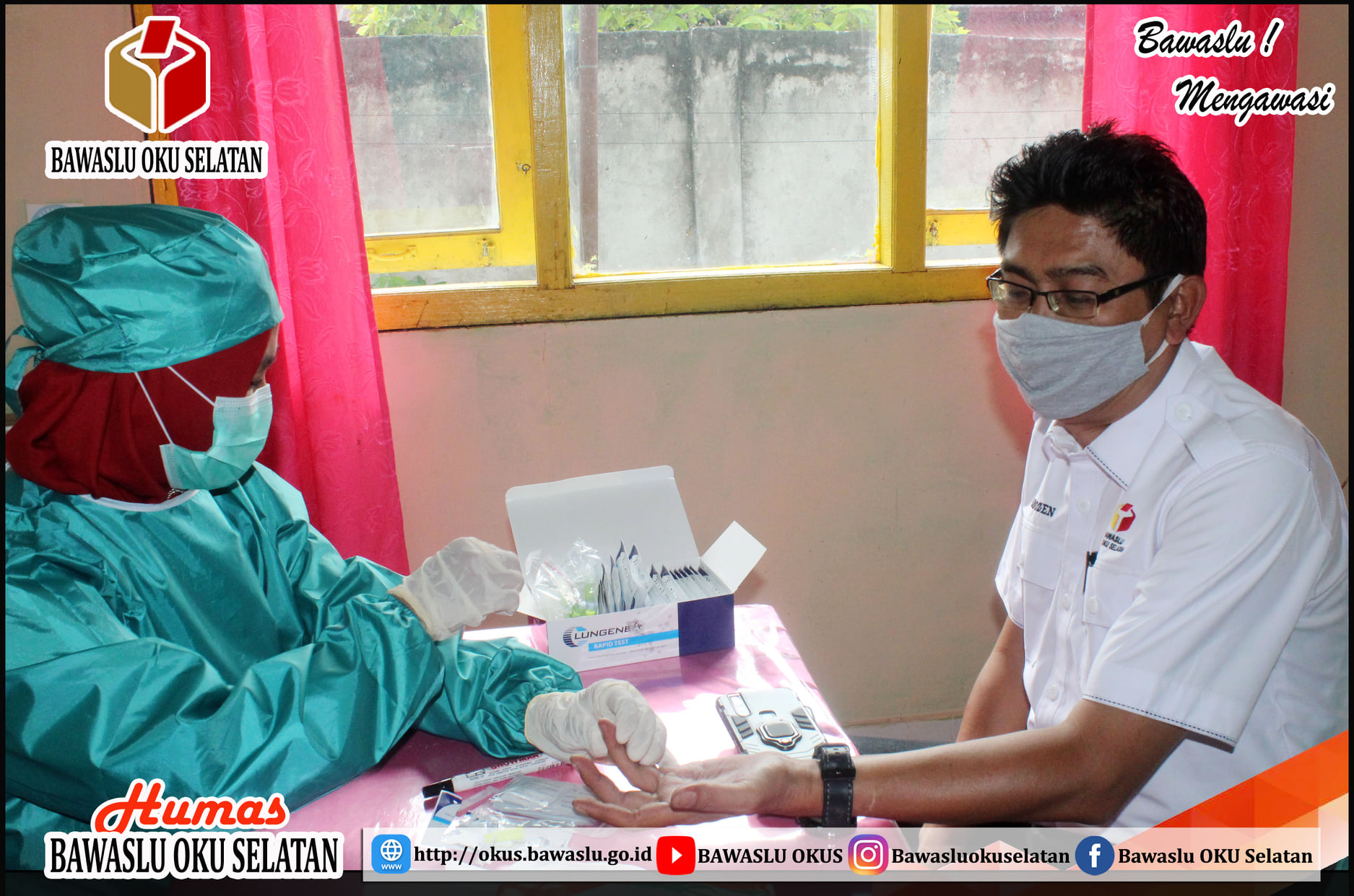 RAPID TEST SERENTAK, JAJARAN BAWASLU, PANWASCAM, PKD, DAN PENGAWAS TPS SE -KABUPATEN OKU SELATAN