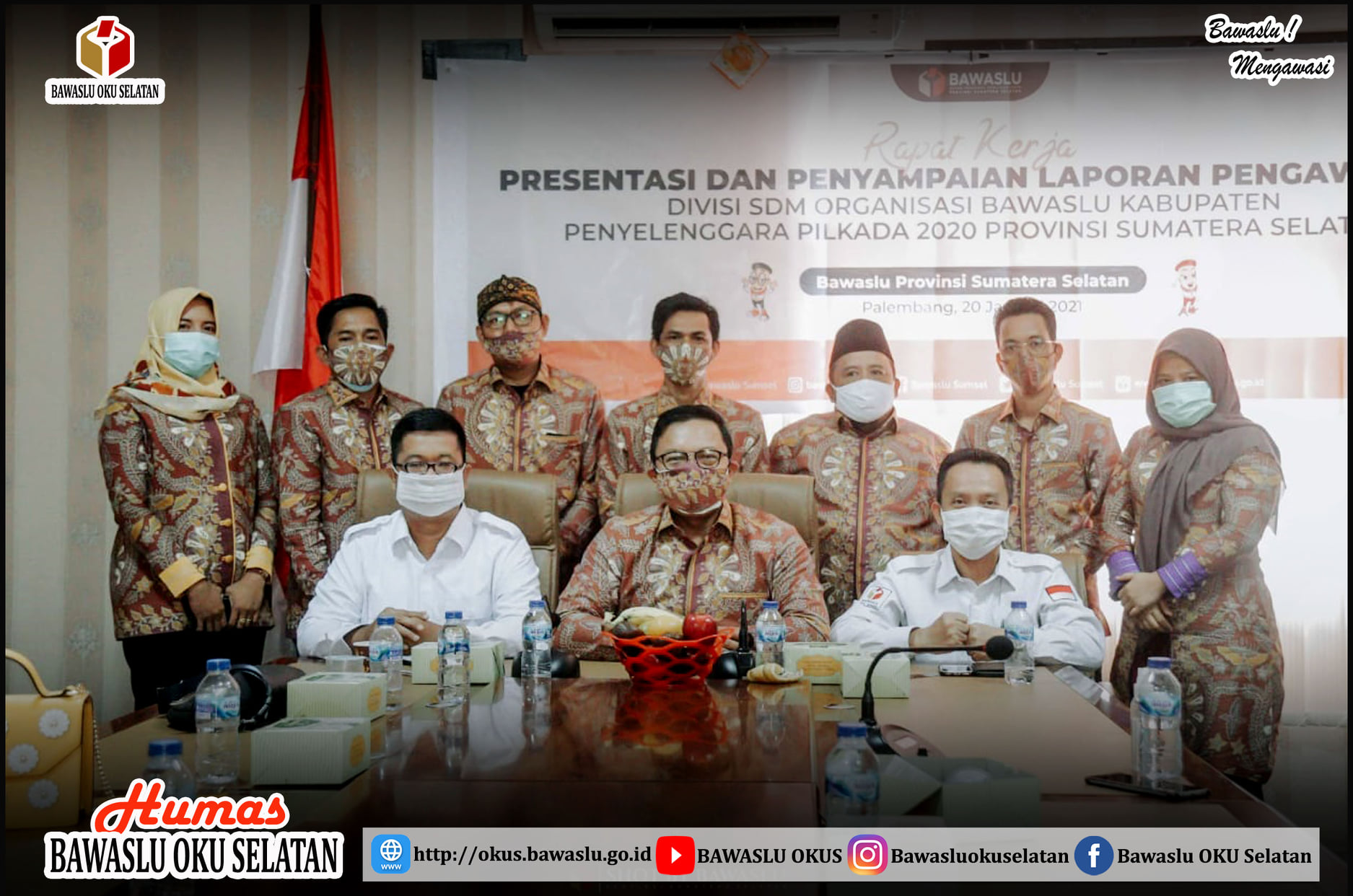 RAPAT KERJA PRESENTASI DAN PENYAMPAIAN LAPORAN PENGAWASAN DIVISI SDM ORGANISASI BAWASLU KAB/KOTA PENYELENGGARA PILKADA 2020 DI PROVINSI SUMSEL