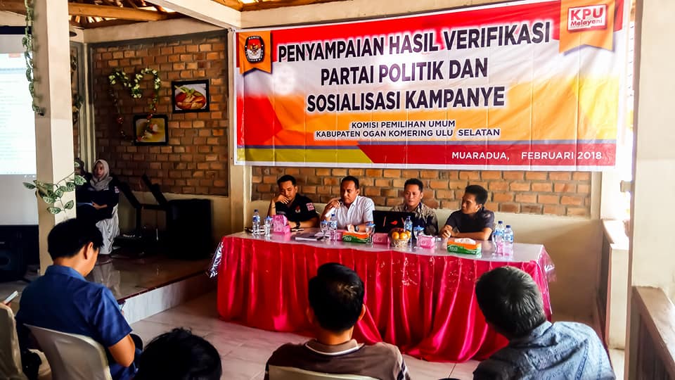 Panwaslu Kabupaten OKU Selatan Hadiri Penyampaian Verifikasi Partai Politik Dan Sosialisasi Kampanye