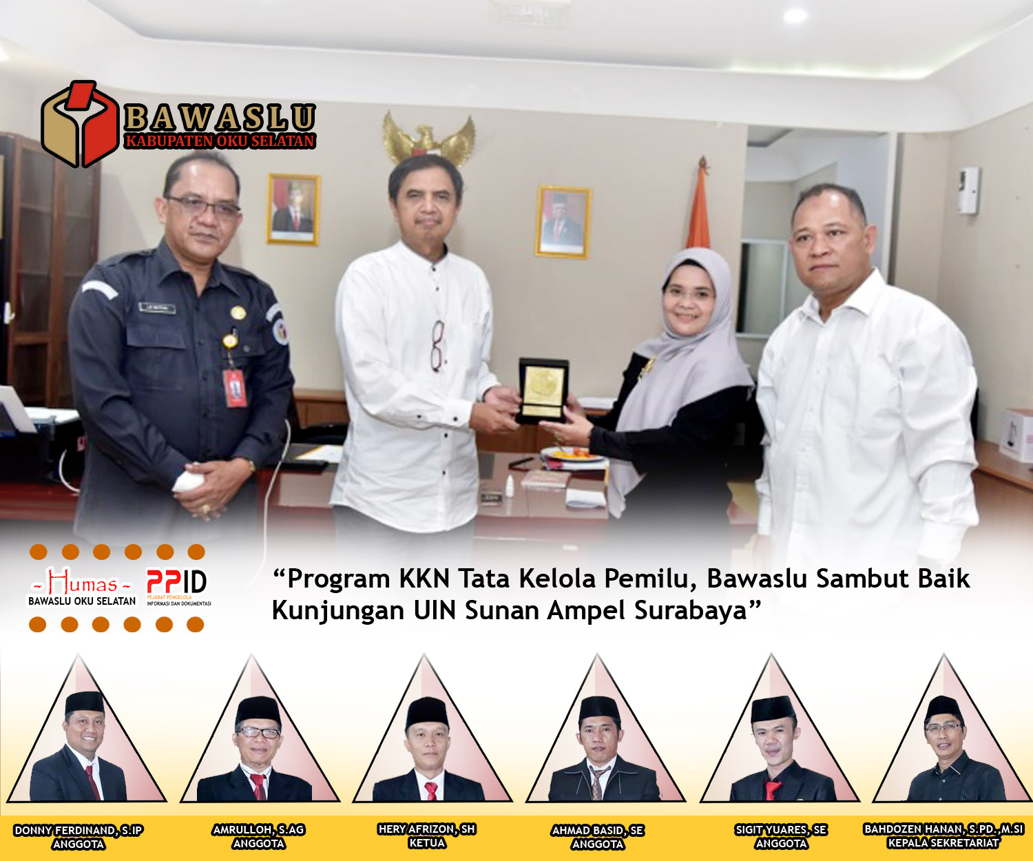 Program KKN Tata Kelola Pemilu, Bawaslu Sambut Baik Kunjungan UIN Sunan Ampel Surabaya