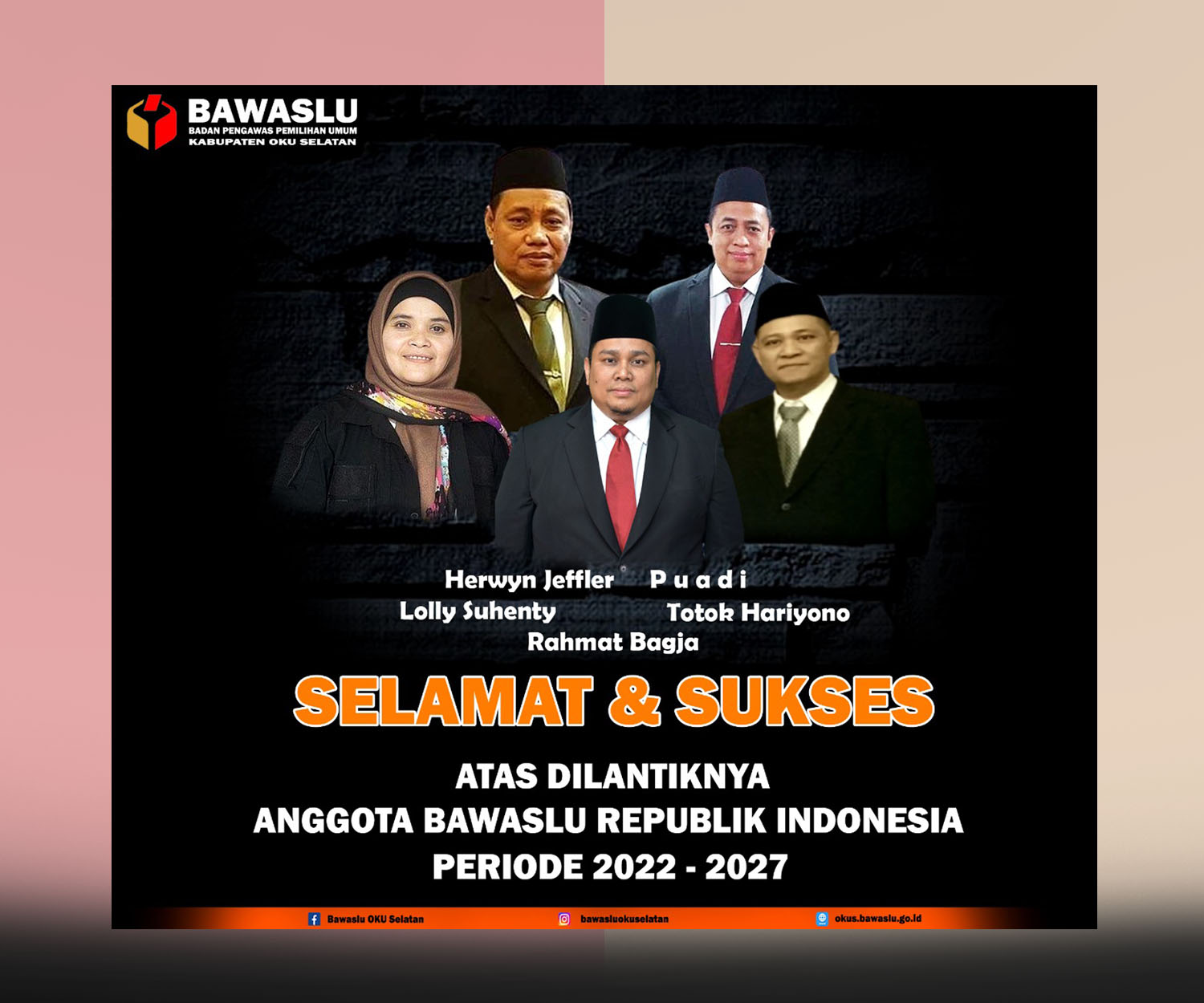 Pelantikan Pimpinan Bawaslu RI Periode 2022 - 2027