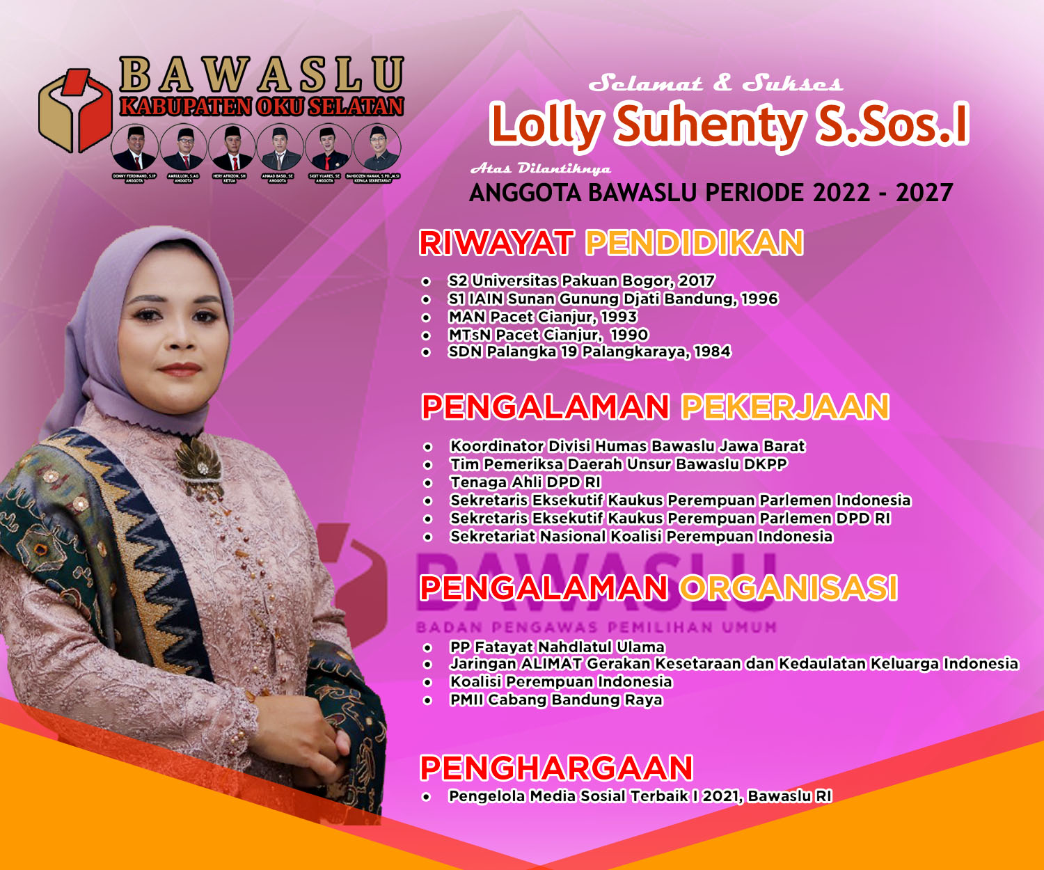 Lolly Suhenty, Satu-satunya Perempuan yang Terpilih Jadi Anggota Bawaslu RI