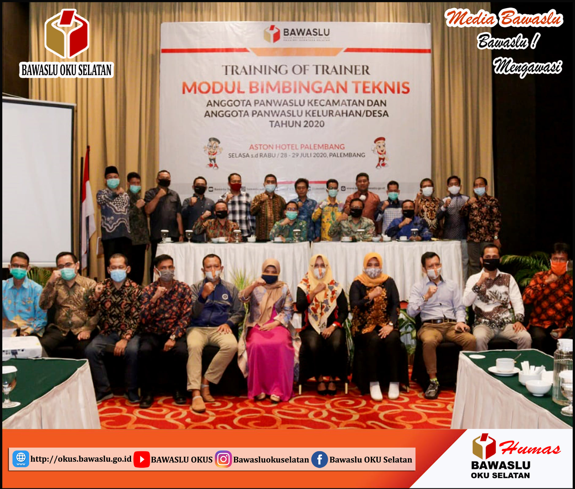 TRAINING OF TRAINER MODUL BIMBINGAN TEKNIS ANGGOTA PANWASLU KECAMATAN DAN ANGGOTA PENGAWAS KELURAHAN/DESA PROVINSI SUMATERA SELATAN