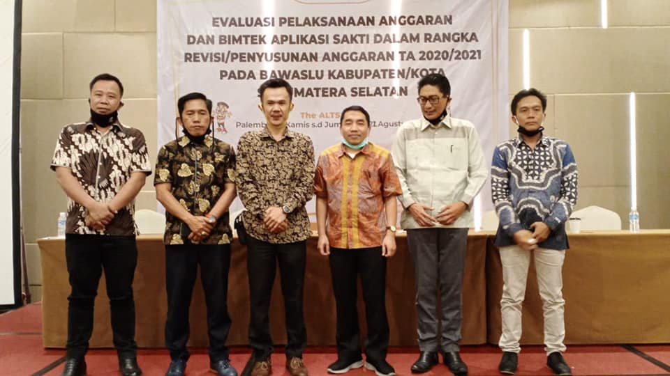 EVALUASI PELAKSANAAN ANGGARAN DAN BIMTEK APLIKASI DALAM RANGKA REVISI /PENYUSUNAN  ANGGARAN TA 2020/2021 PADA BAWASLU KABUPATEN /KOTA SUMATERA SELATAN 