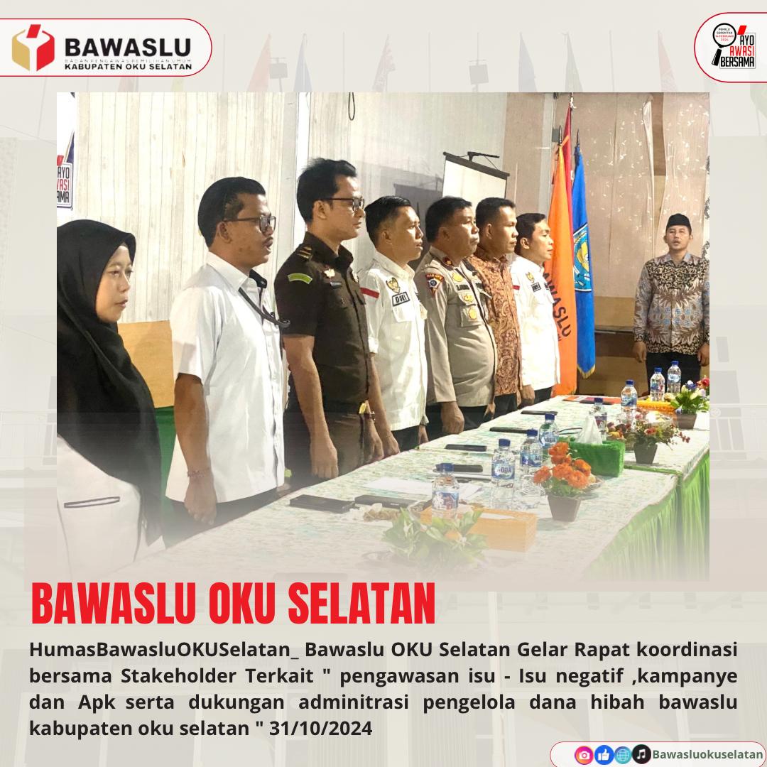 Anggota Bawaslu Kabupaten OKU Selatan.