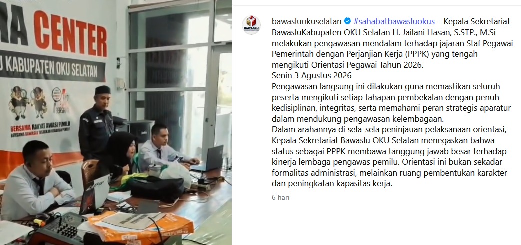 Staf Pegawai Pemerintah dengan Perjanjian Kerja (PPPK) yang tengah mengikuti Orientasi Pegawai Tahun 2026