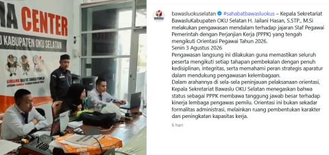 Staf Pegawai Pemerintah dengan Perjanjian Kerja (PPPK) yang tengah mengikuti Orientasi Pegawai Tahun 2026