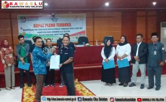 BAWASLU OKU SELATAN HADIRI RAPAT PLENO TERBUKA KPU OKU SELATAN