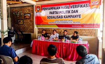 Panwaslu Kabupaten OKU Selatan Hadiri Penyampaian Verifikasi Partai Politik Dan Sosialisasi Kampanye